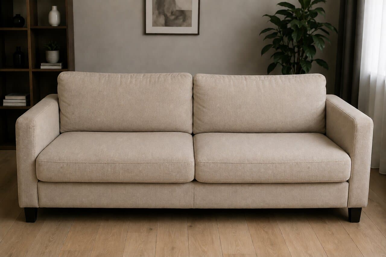 Sofa nach der professionellen Tiefenreinigung – sauber und frisch