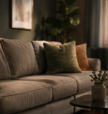 Frisch gereinigtes Sofa im Wohnzimmer